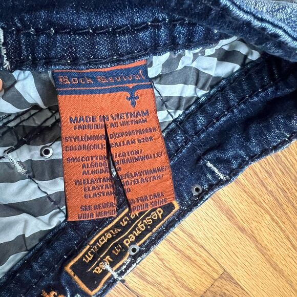 Men’s Rock Revival Callan Boot Distressed Jeans Size 44x30 BRAND NEW - Picture 8 of 9